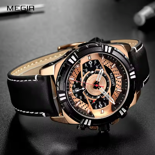 Reloj Megir Ref. 854 Negro/Dorado